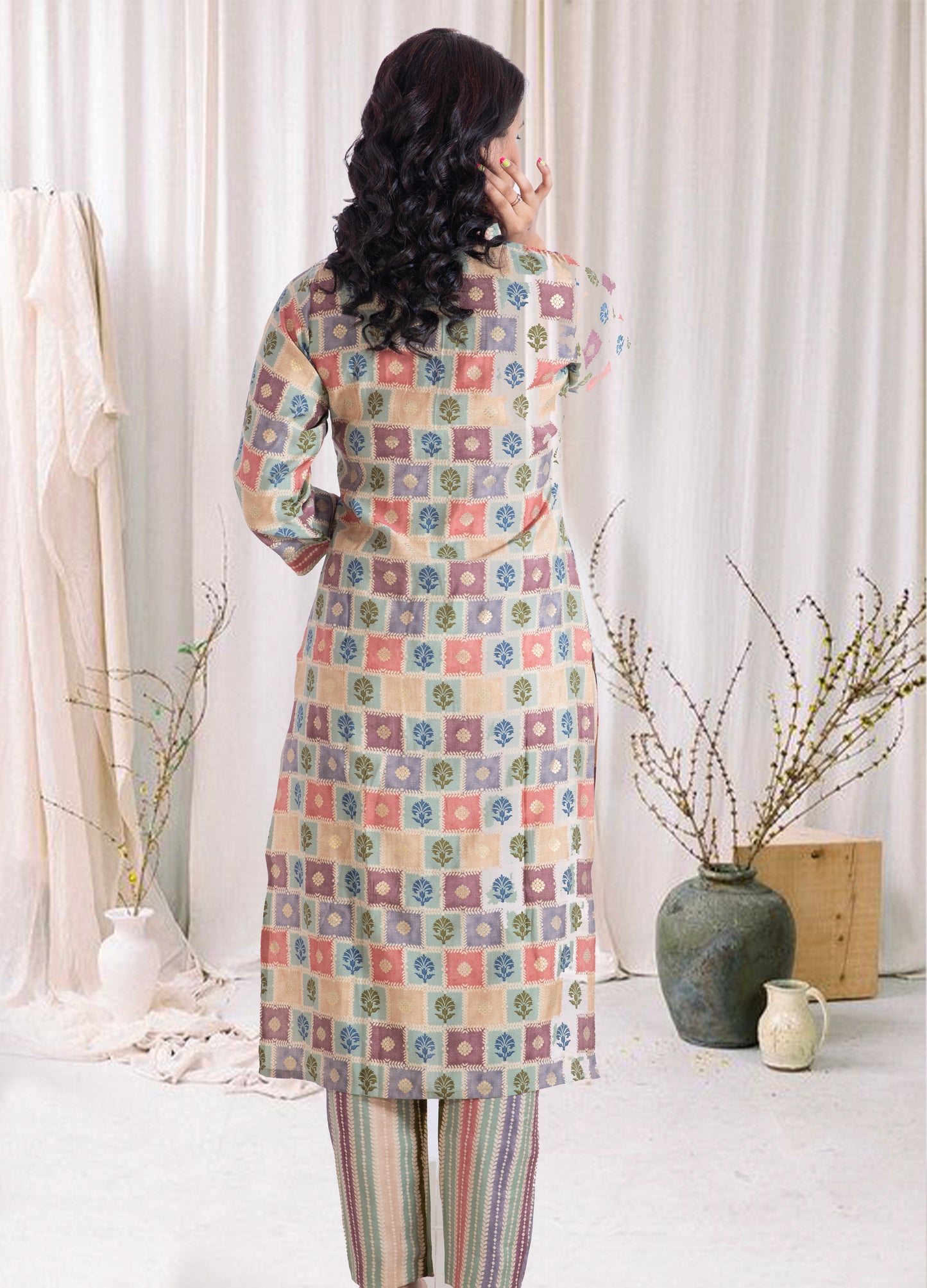 Cotton Printed Kurti Pant Set