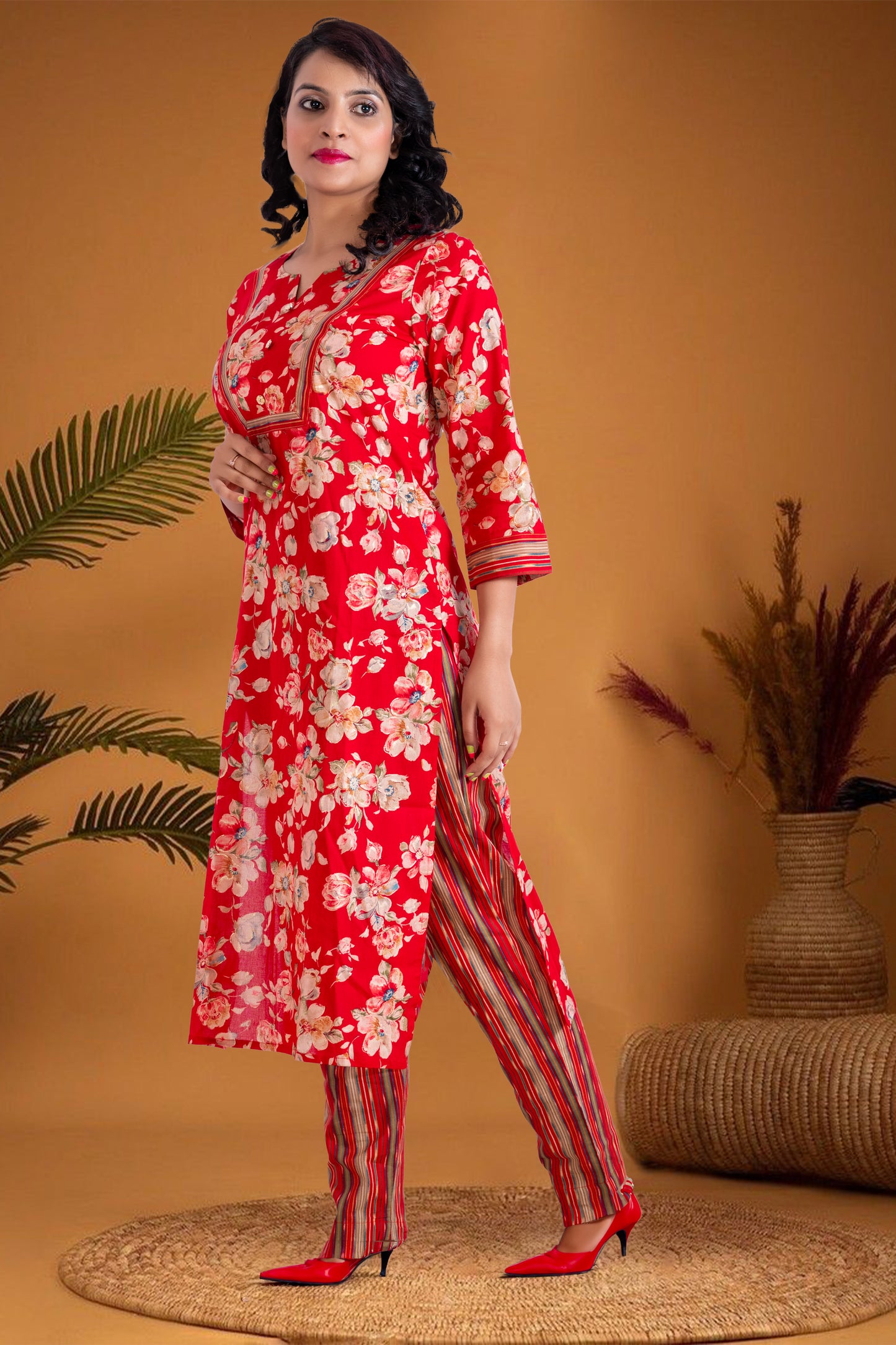 Cotton Printed Kurti Pant Set