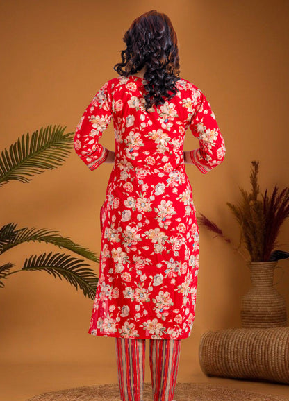 Cotton Printed Kurti Pant Set