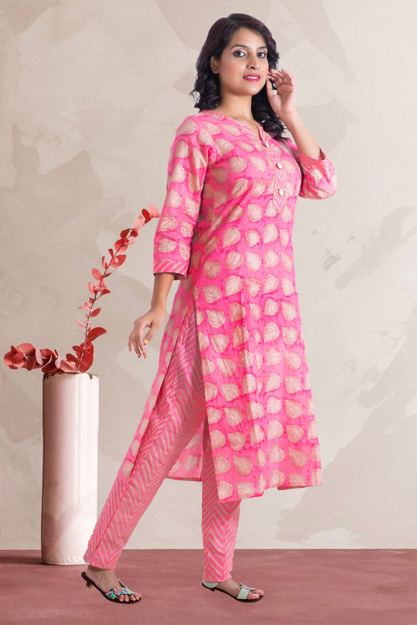 Cotton Printed Kurti Pant Set