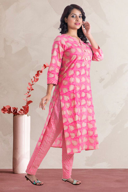 Cotton Printed Kurti Pant Set