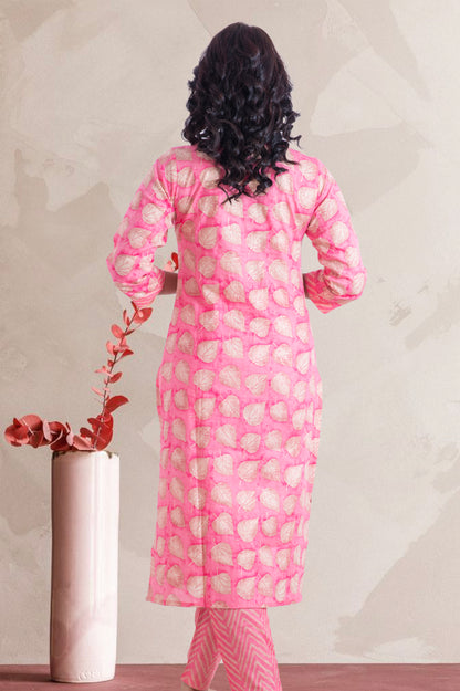 Cotton Printed Kurti Pant Set