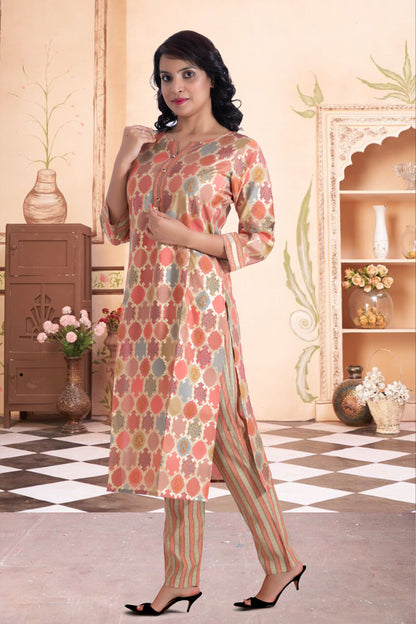 Cotton Printed Kurti Pant Set